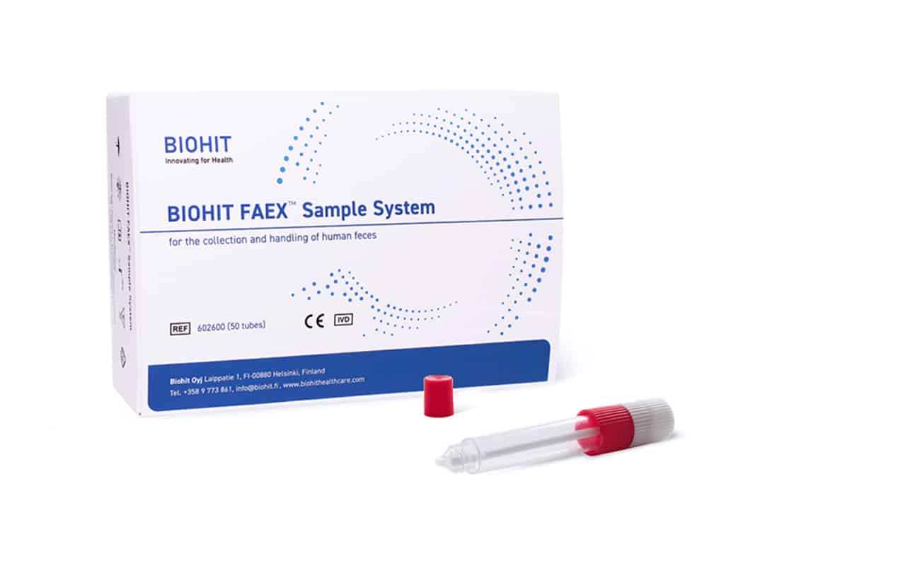 The BIOHIT FAEX™ Sample System for the collection and handling of stool samples.